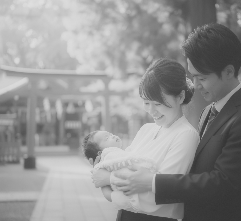 自然な笑顔のママと赤ちゃん